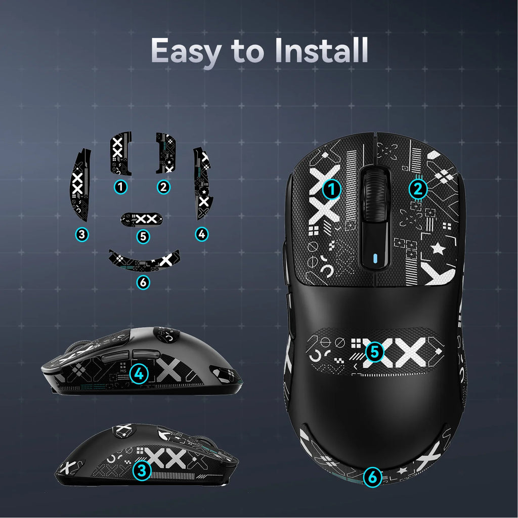 Gaming Mouse Sticker Anti-slip Waterproof and Easy to Install,Soft Touch and is Suitable for ATTACK SHARK X11/X6/X3/R1