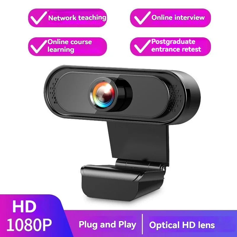 1080P Full HD PC Webcam with Microphone, tripod, for USB Desktop & Laptop,Live Streaming Webcam For Video Calling  Drive free