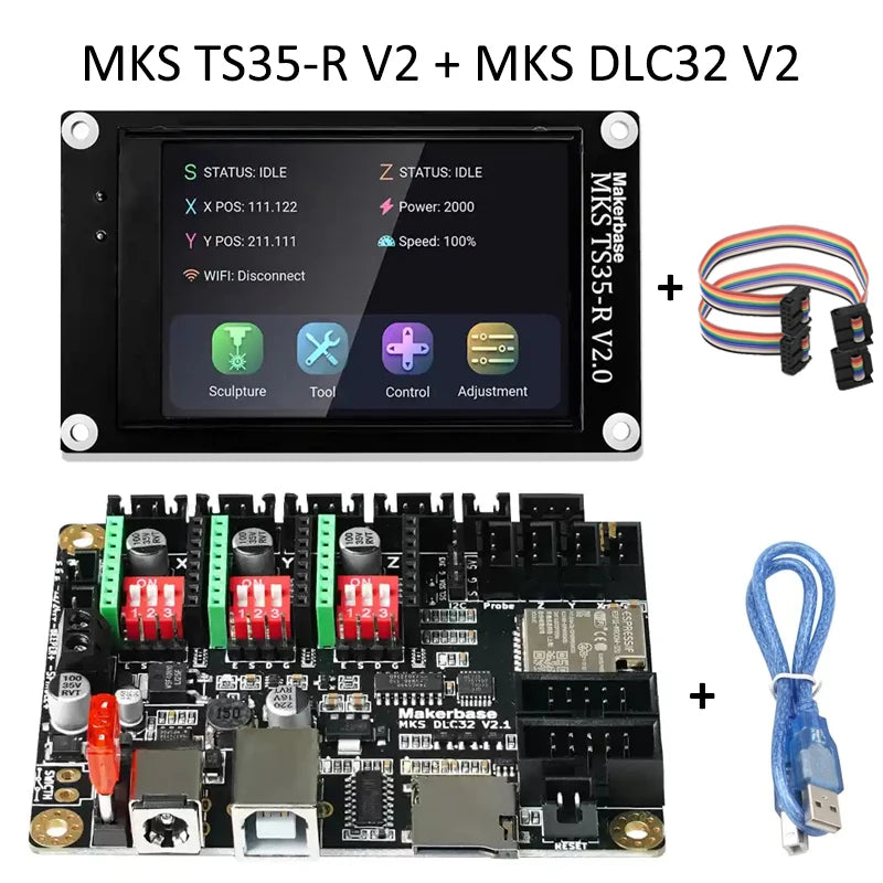 3D Printer MKS DLC32 V2.1 32bits Motherboard Offline Controller WIFI TFT Touch Screen TS24-R TS35-R for Laser Engraving Machine