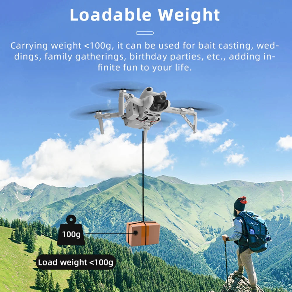 BRDRC Airdrop System for DJI Mini 4 Pro Drone Remote Thrower Casting Fish Bait/Giving Gifts/Emergency Rescue Drone Accessories