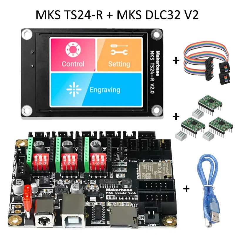 3D Printer MKS DLC32 V2.1 32bits Motherboard Offline Controller WIFI TFT Touch Screen TS24-R TS35-R for Laser Engraving Machine