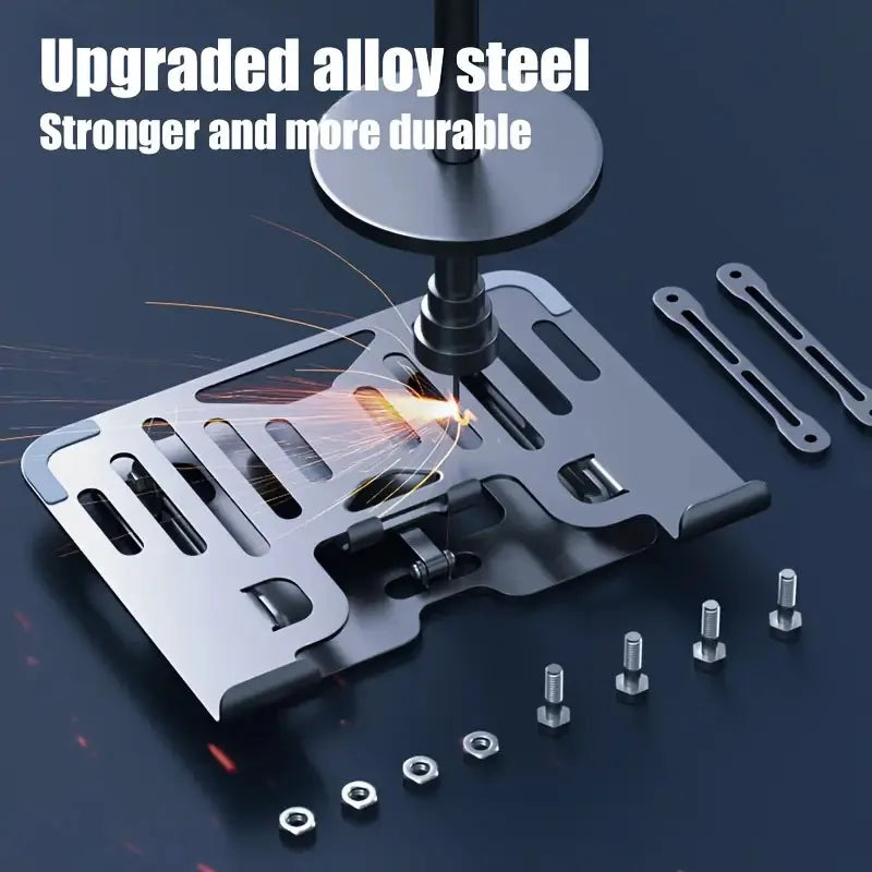 2 In 1 Laptop Stand, With Phone Holder, Adjustable Steel Laptop Stand For Desk, Ergonomic Foldable Portable Desktop Laptoprise