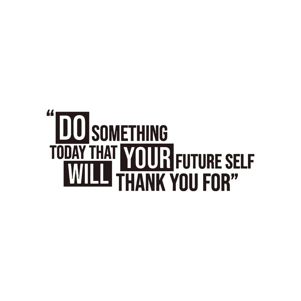Future Self Thank You For Quote Fitness Workout Success Motivation Quotes Wall Decals Healthy Lifestyle for Girls Boys Gym Home