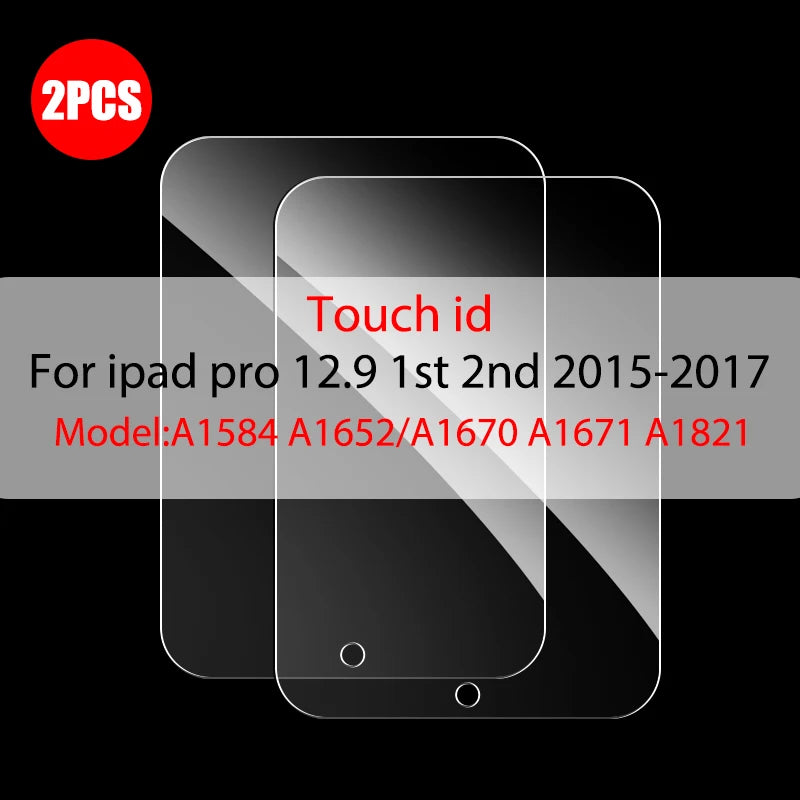 2Pcs Tempered Glass Screen Protector For iPad Air 5 4 Pro 13 11 12.9 Ipad 9th Gen 10th 8th 7th 6th 5 Mini 6 10.5 9.7 M4 M2 Film