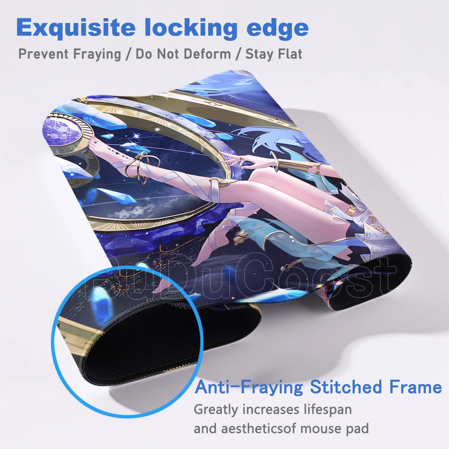 Beautiful Kawaii Luno Wuthering Waves Mouse Pad Gamer Mousepad Accessories Keyboard Mat Gaming Laptop Anime Pretty Girl Desk Mat