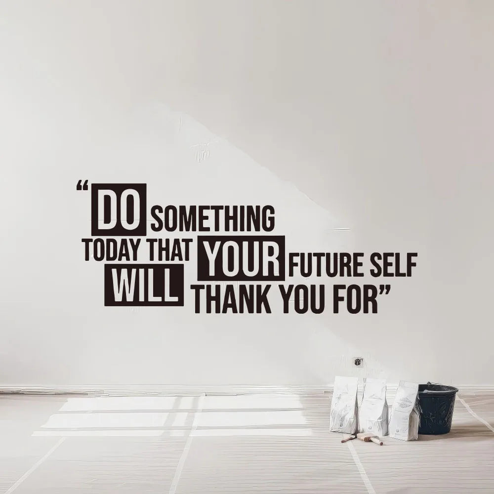 Future Self Thank You For Quote Fitness Workout Success Motivation Quotes Wall Decals Healthy Lifestyle for Girls Boys Gym Home