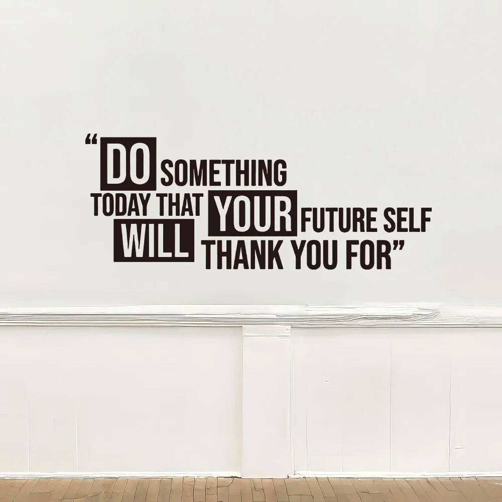Future Self Thank You For Quote Fitness Workout Success Motivation Quotes Wall Decals Healthy Lifestyle for Girls Boys Gym Home