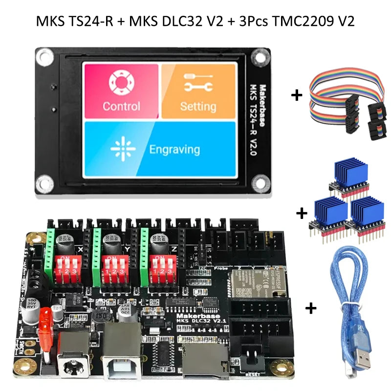 3D Printer MKS DLC32 V2.1 32bits Motherboard Offline Controller WIFI TFT Touch Screen TS24-R TS35-R for Laser Engraving Machine