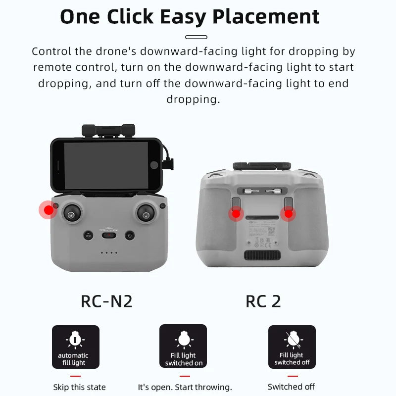 BRDRC Airdrop System for DJI Mini 4 Pro Drone Remote Thrower Casting Fish Bait/Giving Gifts/Emergency Rescue Drone Accessories