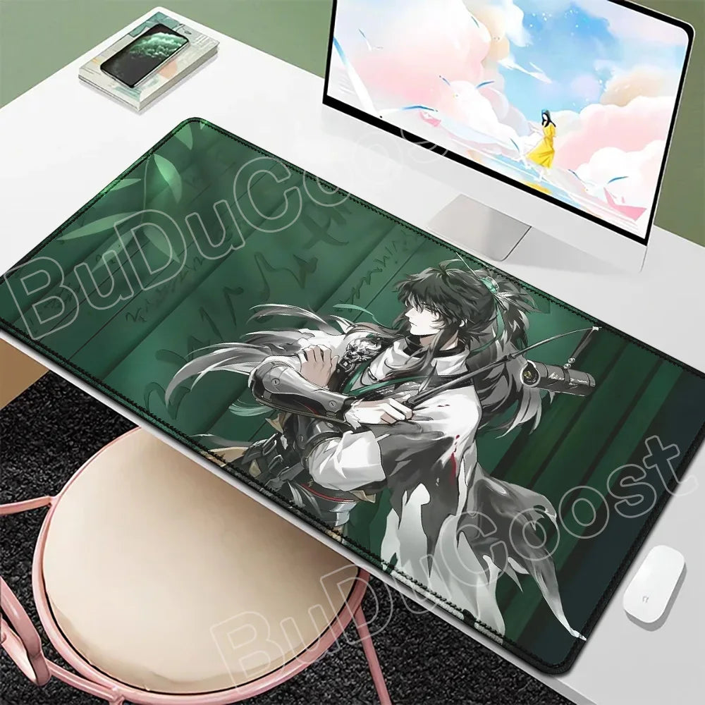 Beautiful Kawaii Luno Wuthering Waves Mouse Pad Gamer Mousepad Accessories Keyboard Mat Gaming Laptop Anime Pretty Girl Desk Mat