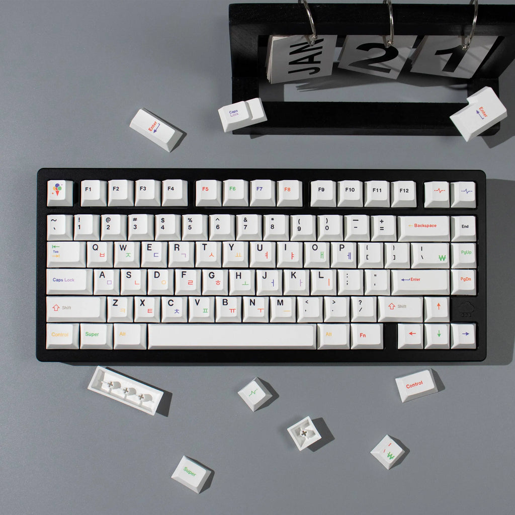 144 Keys Korean Roots PBT Cherry Keycaps Dye-Sublimated Keycap Set For Mx Cherry Switch Mechanical Keyboard 61/64/87/96/104